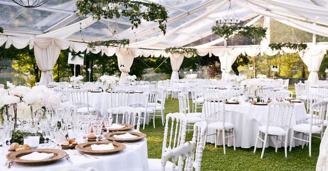 White tent reception